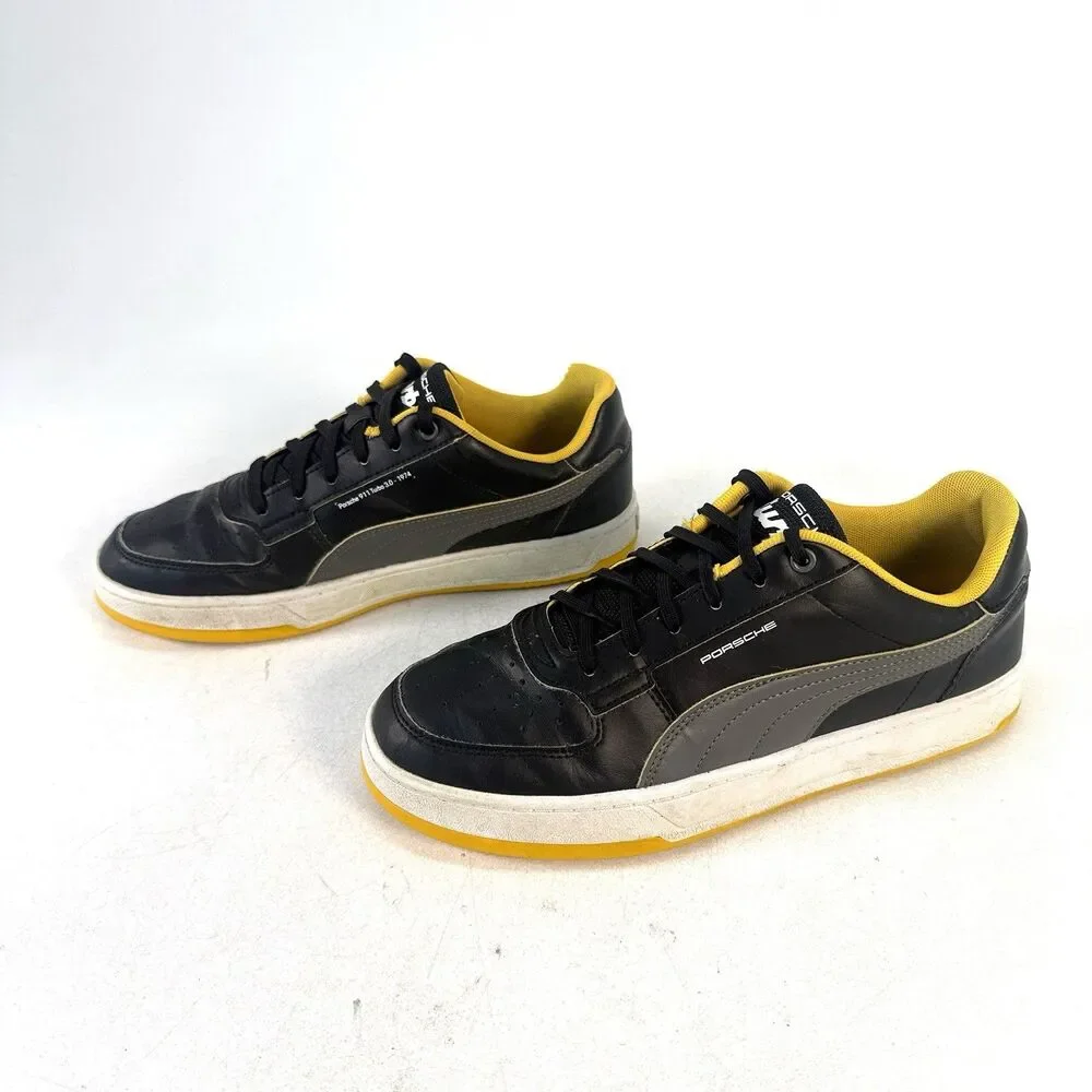 Mens Puma Porsche Legacy X Caven Shoes 8.5 308158-01 Turbo Driving Black Yellow
